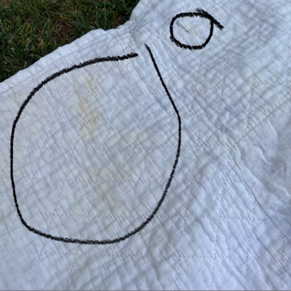 VTG Embroidered Lily Pad Floral Hand Stitched Quilt Lavender White Unique FLAWS - Picture 14 of 15